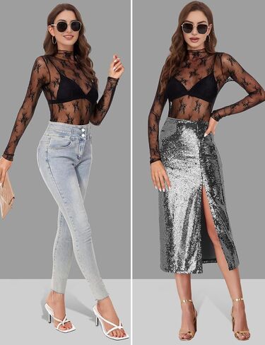 Buauty Sheer Tops for Women,Mesh Fishnet Tops Plus Size,Stylish and Sensational Mesh Blouses for Fashion-Forward Ladies in Kuwait