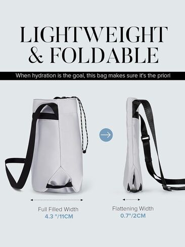 Iilyswee Water Bottle Holder with Strap, 25/32/40oz Water Bottle Carrier with Phone Pocket, Flask Sling Sleeve Drawstring Pouch, for Walking Hiking Camping Traveling School Gym Outdoor in Saudi Arabia