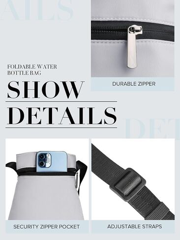 Iilyswee Water Bottle Holder with Strap, 25/32/40oz Water Bottle Carrier with Phone Pocket, Flask Sling Sleeve Drawstring Pouch, for Walking Hiking Camping Traveling School Gym Outdoor in Saudi Arabia