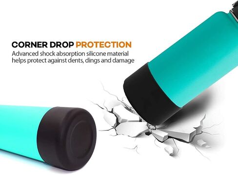 Hydro Wide Mouth Protective Silicone Sleeve Boot Cover Accessory Compatible with Hydroflask, Simple Modern, and Many More Top Water Bottle Brands Sizes 32 & 40 Ounce in Saudi Arabia