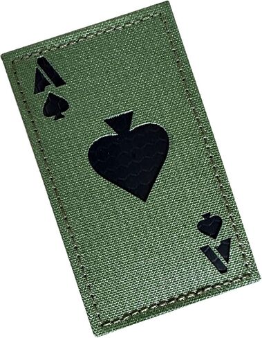 2x3.5" Infrared IR Ace of Spades Death Dead Card Patches Tactical Vest Patch Hook-Fastener Backing (Coyote Brown Tan) in Kuwait