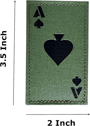 2x3.5" Infrared IR Ace of Spades Death Dead Card Patches Tactical Vest Patch Hook-Fastener Backing (Coyote Brown Tan) in Kuwait