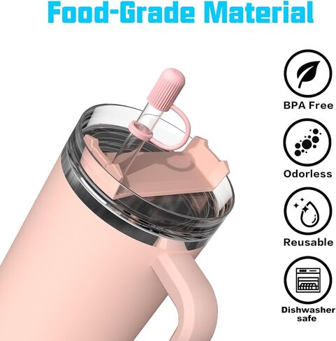 Adjustable Straw Cover for All Brand of Stanley, Simple Modern, Yeti, Owala, Hydro Flask, Reduce, Maars, Meoky, MaxBase, Beast, Hydrapeak and so on, Diameter 6mm-10mm, BPA Free, Dishwasher safe in Saudi Arabia