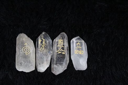 Jet Natural Crystal Quartz Point Usui Symbol Reiki Healing Meditation Power Symbol Gemstone Spiritual Energized Positive Mental Peace Prosperity Growth Approx 1.5-2 Inch in Saudi Arabia
