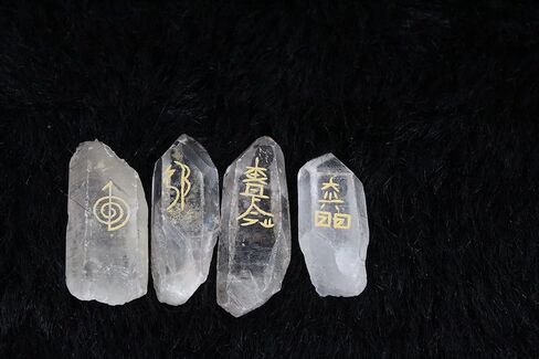 Jet Natural Crystal Quartz Point Usui Symbol Reiki Healing Meditation Power Symbol Gemstone Spiritual Energized Positive Mental Peace Prosperity Growth Approx 1.5-2 Inch in Saudi Arabia