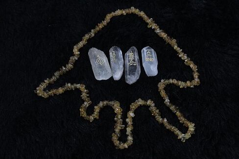 Jet Natural Crystal Quartz Point Usui Symbol Reiki Healing Meditation Power Symbol Gemstone Spiritual Energized Positive Mental Peace Prosperity Growth Approx 1.5-2 Inch in Saudi Arabia