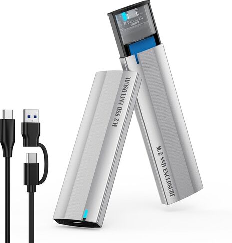 محول حاوية M.2 NVME SATA SSD من الألومنيوم، USB 3.2 Gen 2 (10 جيجابت في الثانية) إلى NVME PCI-E SATA M-Key/(B+M) محرك أقراص الحالة الصلبة، M.2 إلى USB C&A حاوية خارجية لـ 2242/2260 /2280 in Saudi Arabia