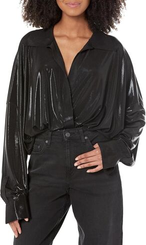 Norma Kamali Women's Super Oversized Boyfriend Shirt Bodysuit in Saudi Arabia