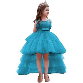 High Low Tulle Pageant Gown Tiered Flower Girl Dress Layered Ball Gown Kids Birthday Party Dress