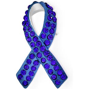 Cancer Awareness Ribbon Brooch Pin - Silver Pink Purple Crystal Enamel - Symbol of Support and Survival - Silver Gold Plated Accent - Thoughtful Jewelry for Women