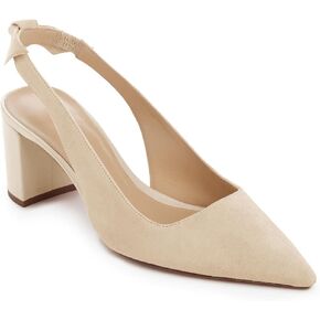 Juliet Holy Womens Pumps Pointed Toe Slip on Slingback Cute Bowknot Classic Chunky Block Heels