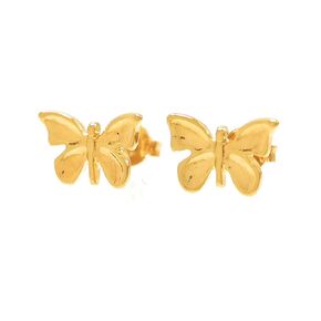 | Butterfly Earrings - Tiny Butterfly Stud Earrings - Premium Quality Gold Plated