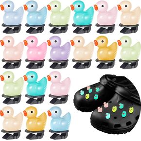 24 قطعة من أحذية البط الساحرة المتوهجة في الظلام، سحر الديكور من الراتنج على شكل بطة من أجل صنادل فقاعية ذاتية الصنع للأولاد والبنات للجنسين لحفلات أعياد الميلاد in Kuwait