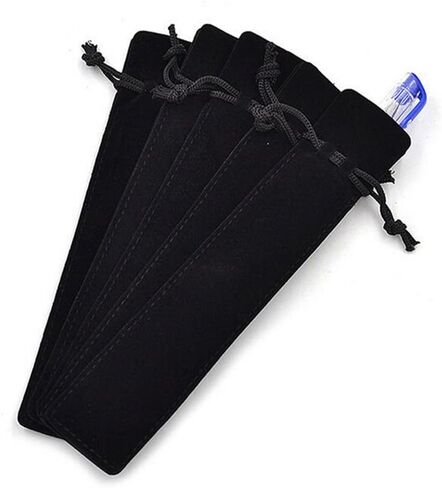5 Pcs Black Velvet Pen Pouch Sleeve Holder Single Pen Bag Case Pencil Bag in Saudi Arabia