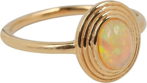 YoTreasure Ethiopian Opal Ring Solid 14K Gold Over 925 Sterling Silver Delicate Jewelry Gift for Women in Saudi Arabia