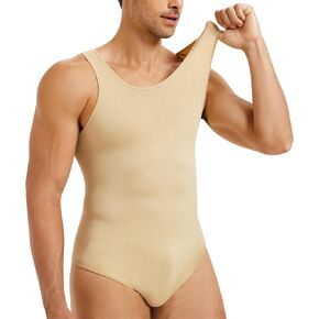 TAILONG Mens Shapewear Tummy Control Full Body Shaper Compression Slimming Bodysuit Sleeveless Undershirts Fajas Para Hombres