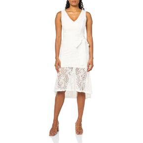 Adrianna Papell Women's Lace Midi Flounce Dress