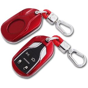 Carbon Fiber Remote Car Key Case Fob Bag Cover Holder Compatible for Maserati Ghibli Levante Quattroporte Interior Accessories Trim