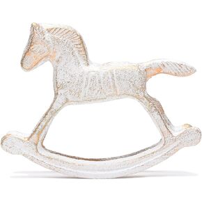 BRASSTAR Cast Iron Rocking Horse Statue 6.3" Garden Home Office Desk Decor Collection Childlike Figurine TQZDPT47