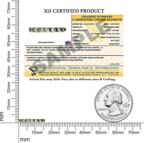 ألماس صديق 1/2 قيراط | ذهب أبيض أو وردي عيار 14 قيراط، وفضة إسترلينية عيار 925 | مختبر معتمد نما 7 أحجار نصف خاتم الماس الأبدي | قطع الماس المستديرة الرائعة in Kuwait