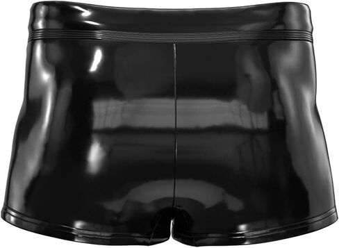 بوكسر جلدي مثير للرجال مفتوح المنشعب، جلد PVC لامع، مقاس كبير S-5XL، سراويل قصيرة من اللاتكس اللامع in Kuwait