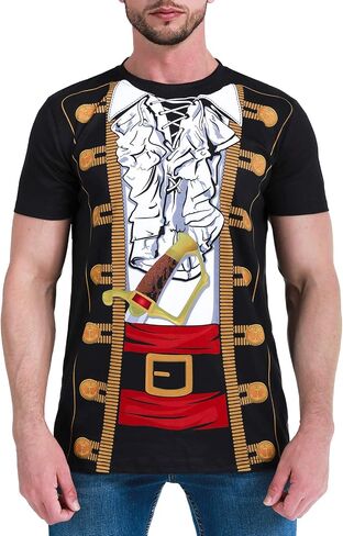 Funny World Men's Pirate T-Shirts Graphic Short Sleeve Halloween Costume in Kuwait