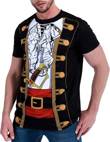 Funny World Men's Pirate T-Shirts Graphic Short Sleeve Halloween Costume in Kuwait