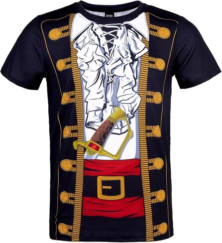 Funny World Men's Pirate T-Shirts Graphic Short Sleeve Halloween Costume in Kuwait