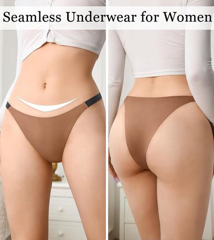 UMMISS ملابس داخلية بيكيني للنساء صفيق 10 حزمة مريحة مثير محب سراويل عالية قطع سلسلة سلس تنفس ملخصات in Kuwait