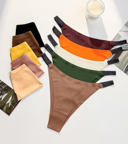 UMMISS ملابس داخلية بيكيني للنساء صفيق 10 حزمة مريحة مثير محب سراويل عالية قطع سلسلة سلس تنفس ملخصات in Kuwait