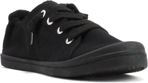Soda Flat Women Shoes Linen Canvas Slip On Sneakers Lace Up Style Loafers Zig-S in Kuwait