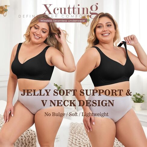 حمالات صدر نسائية ناعمة من Xcutting للنساء تغطية كاملة بدون سلك داخلي حمالات صدر مريحة للاستخدام اليومي ومبطنة بدون خياطة in Kuwait