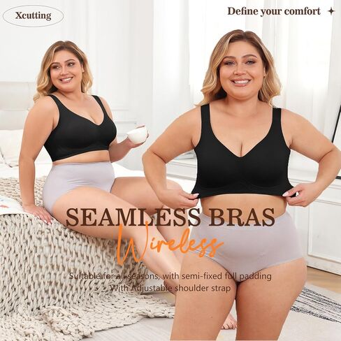 حمالات صدر نسائية ناعمة من Xcutting للنساء تغطية كاملة بدون سلك داخلي حمالات صدر مريحة للاستخدام اليومي ومبطنة بدون خياطة in Kuwait