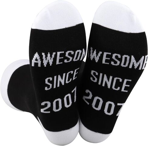 JXGZSO 17 Year Old Birthday Gift Legendary Since 2007 Socks Happy 17th Birthday Gifts Born In 2007 Gift 2007 Themed Gift in Saudi Arabia