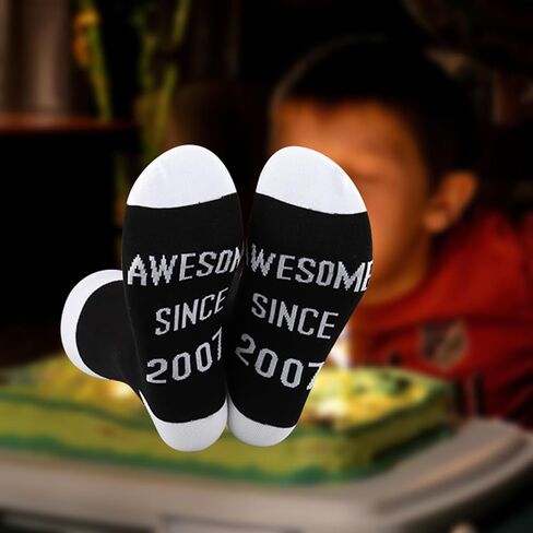 JXGZSO 17 Year Old Birthday Gift Legendary Since 2007 Socks Happy 17th Birthday Gifts Born In 2007 Gift 2007 Themed Gift in Saudi Arabia