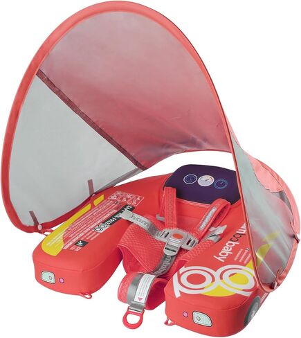 Mambobaby Baby Pool Float مع المظلة والبلاط، Kalolary غير قابل للنفخ للسباحة للأطفال الرضع حلقة تدريب السباحة للأطفال الصغار مع حزام قابل للتعديل لعمر 3-24 شهرًا للأولاد والبنات in Saudi Arabia