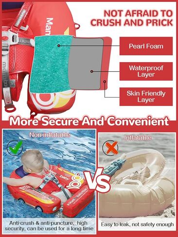 Mambobaby Baby Pool Float مع المظلة والبلاط، Kalolary غير قابل للنفخ للسباحة للأطفال الرضع حلقة تدريب السباحة للأطفال الصغار مع حزام قابل للتعديل لعمر 3-24 شهرًا للأولاد والبنات in Saudi Arabia