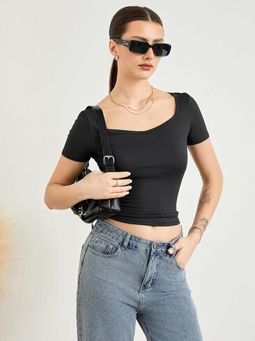 Womens 2 Piece Long Sleeve Shirts Going Out Tops Basic Slim Fitted Shirts Casual Fashion 2024 Y2k Tops Teen Girl Clothes in Saudi Arabia