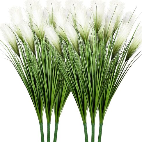 33" Artificial Plants 6 Pack Onion Tall Grass Greenery, Faux Fake Grass Shrubs Plant Flowers Wheat Grass for House Home Indoor Outdoor Office Room Gardening Indoor Décor-Green in Saudi Arabia