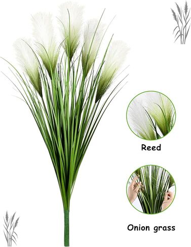 33" Artificial Plants 6 Pack Onion Tall Grass Greenery, Faux Fake Grass Shrubs Plant Flowers Wheat Grass for House Home Indoor Outdoor Office Room Gardening Indoor Décor-Green in Saudi Arabia