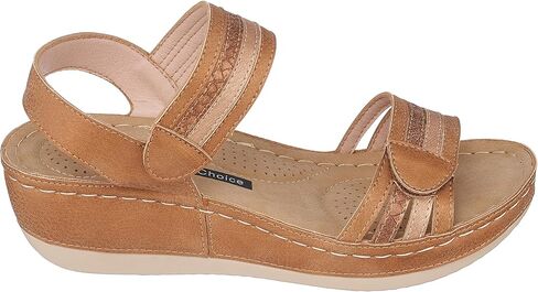 GC Shoes Women's Memory Foam Wedge Sandals, Summer Comfort Heels, Casual Ankle Strap Platform Dress Slides, Samar in Kuwait