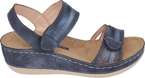 GC Shoes Women's Memory Foam Wedge Sandals, Summer Comfort Heels, Casual Ankle Strap Platform Dress Slides, Samar in Kuwait