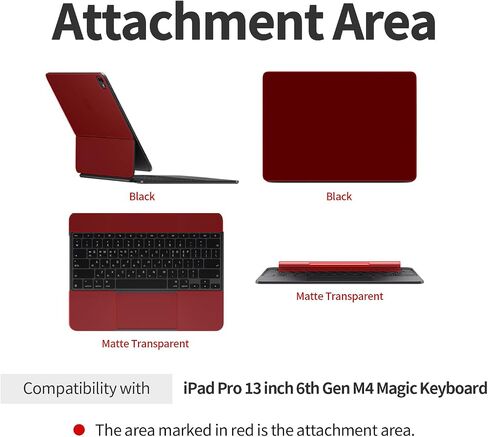 [3in1 Full Set] Top & Bottom Matte Black Skin & Palm Rest/Hinge Transparent Matte Ultra Thin Skin Cover Film for ipad Pro 11 M4 2024 Magic Keyboard in Saudi Arabia