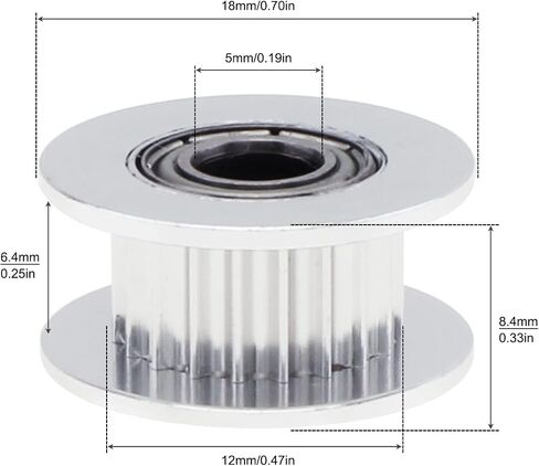 GT2 Timing Belt Idler Pulley 20 Teeth 5mm Bore 10mm Width Timing Belt Idler Pulley Wheel for 3D Printer in Kuwait