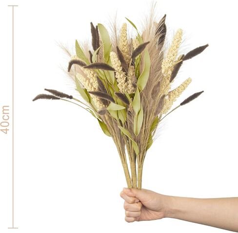 MAXROCK الاصطناعي وهمية 3 باقة زهور نباتات الديكور فو لمزهرية بوهو بامباس العشب المركزية ديكور لطاولة غرفة الأزهار حزب المنزل (الوردي) in Kuwait