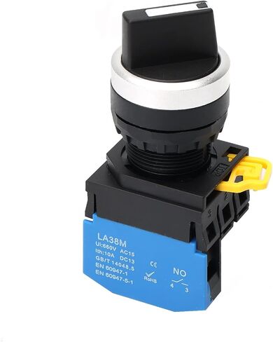 STARELO 22mm Selector Switches 2 Position Maintained 1NO Latching Rotary Selector Switch 10A 660V LA38M-10X-21.(2 Position Maintained) in Saudi Arabia