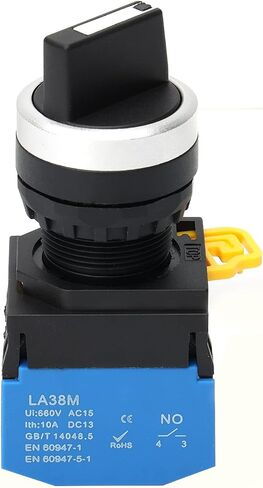 STARELO 22mm Selector Switches 2 Position Maintained 1NO Latching Rotary Selector Switch 10A 660V LA38M-10X-21.(2 Position Maintained) in Saudi Arabia