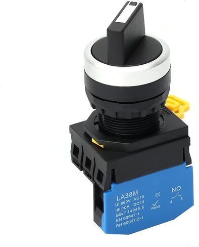 STARELO 22mm Selector Switches 2 Position Maintained 1NO Latching Rotary Selector Switch 10A 660V LA38M-10X-21.(2 Position Maintained) in Saudi Arabia