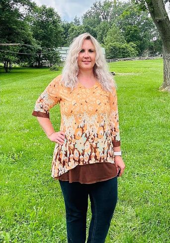 SeSe Code Women's 3/4 Sleeve Tunic Tops Asymmetrical Hem Dressy Casual Mesh Blouses in Saudi Arabia
