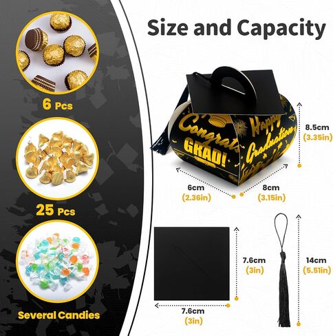 COTOPHER 36 Pcs Graduation Cap Gift Boxes, Graduation Candy Boxes with Tassel, Graduation Centerpieces for Tables Graduation Party Decorations, Small Treat Boxes for Graduation Party Favors Supplies in Saudi Arabia